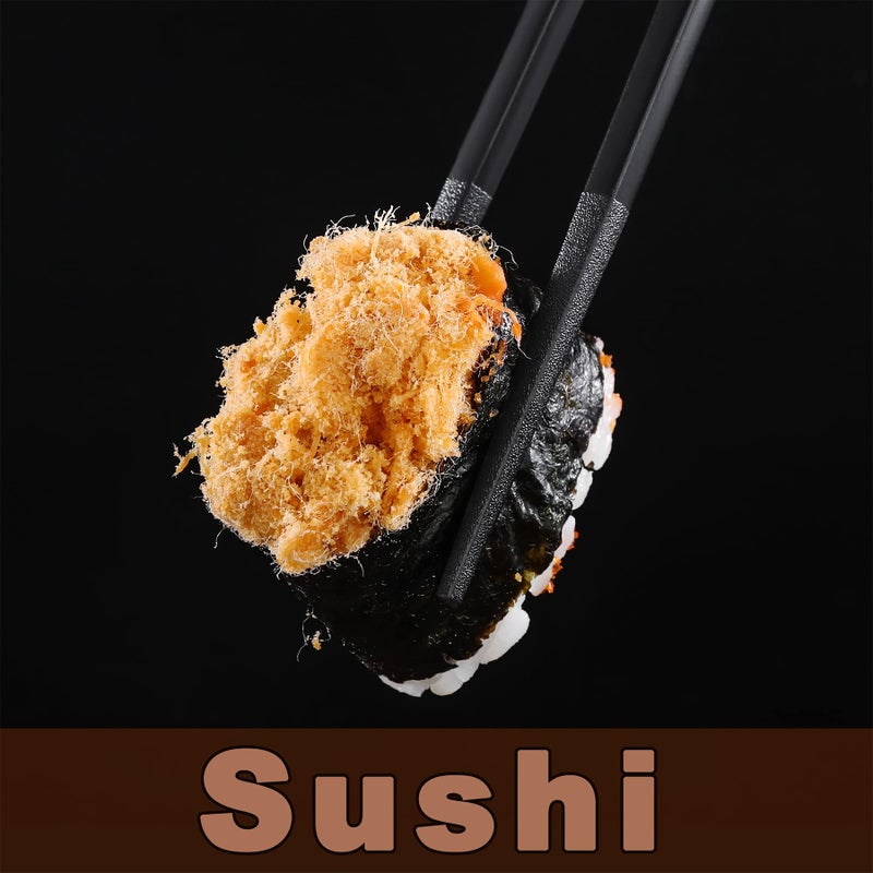 HuaLan Fiberglass Chopsticks Series - Japanese Non-Slip Chopstick, Reusable Chop Sticks Dishwasher Safe, 5 Pairs, Gift Set, 9.9 Inches, Black - Image 3